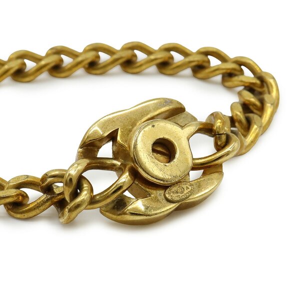 CHANEL Authentic Gold Logo Charm Bracelet - Picture 6 of 7